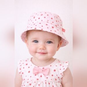 Pink Star Pattern Baby Hat